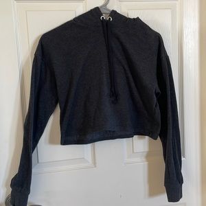Divided Black Cropped Hoodie size XS